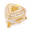 SUMTree Vintage Jewellery Boxes Lid Metal Milk White Golden Flower