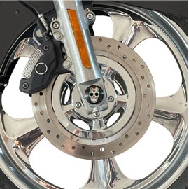 Sugar Skull Front Axle Cap Nut Covers Black in Color Compatible With Harley Davidson Touring Road King Road Glide Street Glide Ultra Dyna