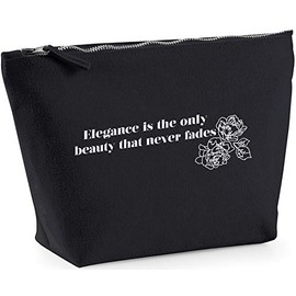 Hippowarehouse Elegance is the only beauty that never fades printed make up cosmetic wash bag 18x19x9cm