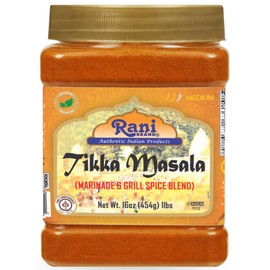 Rani Tikka Masala Indian 7-Spice Blend 16oz (1lb) 454g PET Jar ~ All Natural | Salt-Free | Vegan | No Colors | Gluten Friendly | NON-GMO | Indian Origin