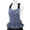 Francfranc Peplum Full Apron, New Life, Gift, blue / black