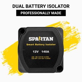 Spartan Power Spartan Power Smart Dual Battery Isolator 12V 140A Voltage Sensitive Relay VSR for Vans, Trucks, RVs, Motorhomes, ATV, UTV, Boats, Off Road Vehicles