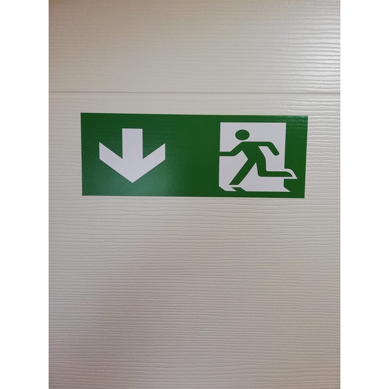 Emergency Exit Sign, Pack of 5, Premium Stickers, 24 cm