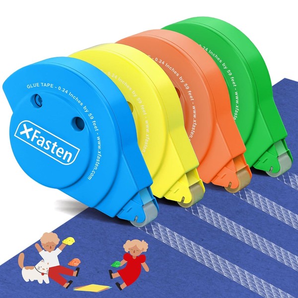 XFasten Glue Tape for Scrapbooking, 6mm x 59ft (2X longer