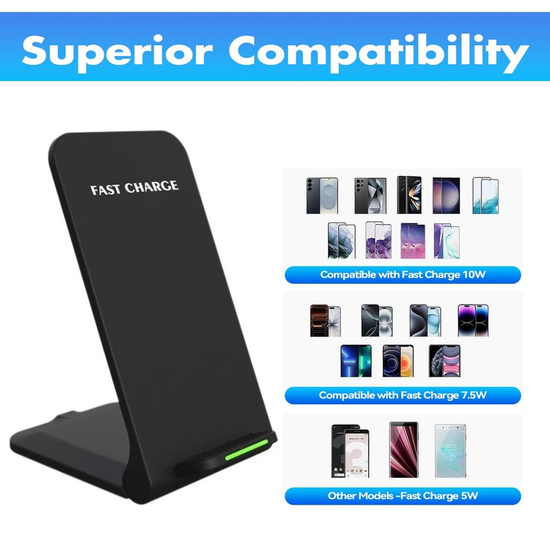 Wireless Charger, 15W Fast Wireless Phone Charger Stand with Dual