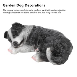 Border Collie Puppy Statue, Puppy Family Garden Statue Outdoor Decor, Resin Figurine Sculpture Ornament for Lawn Yard Patio Porch