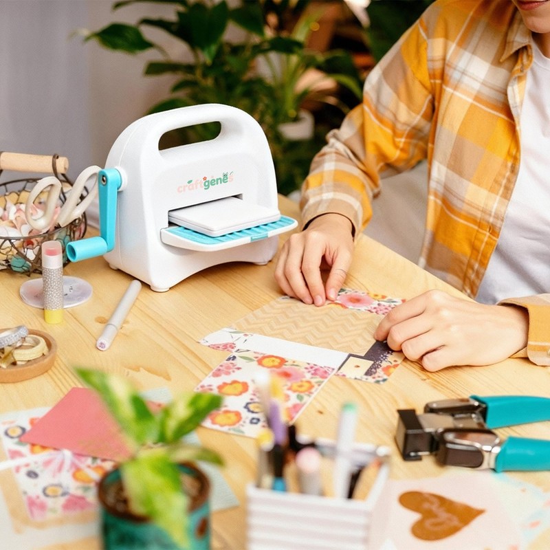CraftGenes Mini Die Cutting and Embossing Machine with Starter Kit,