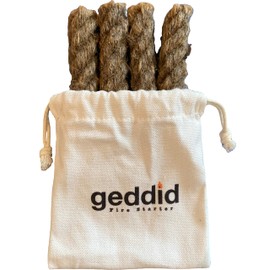 geddid Tinder for Fire Starter Fire Steel – Pack of 4 in Fabric Bag – Waterproof, Highly flammable, Long Burning Time for Survival Outdoor Camping Bushcraft Hobo Cooker Scout