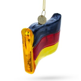 Waving Flag of Germany Blown Glass Christmas Ornament