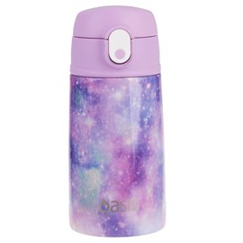 Oasis Stainless Steel Double Wall Insulated Kid's Drink Bottle W/Sipper Straw 400Ml - Galaxy