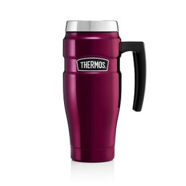 Thermos Travel Mug, Stainless Steel, Raspberry, 470ml