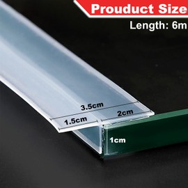 Rusoz T-Förmige Türdichtung Zugluftstopper Selbstklebend,6m Türdichtung Unten Abdichten Luftzugstopper für Türen und Fenster Transparent Silikon Inserts Door Sweep Edge Wind Heat Cold Blocker