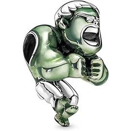 H.ZHENYUE Pendant Charms 925 Sterling Silver Cartoon Iron Hero Clip Heart Bead Charms with Zirconia for European Bracelets Necklace, Jewellery Gift for Christmas, Valentine's Day, Mother's Day Women,