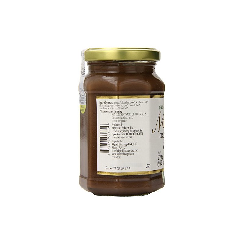 Rigoni Di Asiago Nocciolata Hazelnut Spread, Cocoa and Milk, 9.52