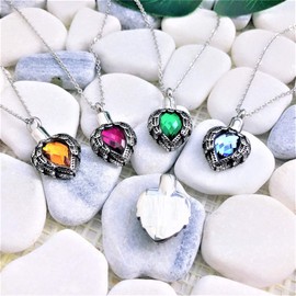 Plain Green Crystal Heart Memorial Cremation Custom Urn Necklace for Ashes Bottle Christian Urn Jewelry Ash Jewelry Pendant Keepsake Stainless Steel One Piece in Green