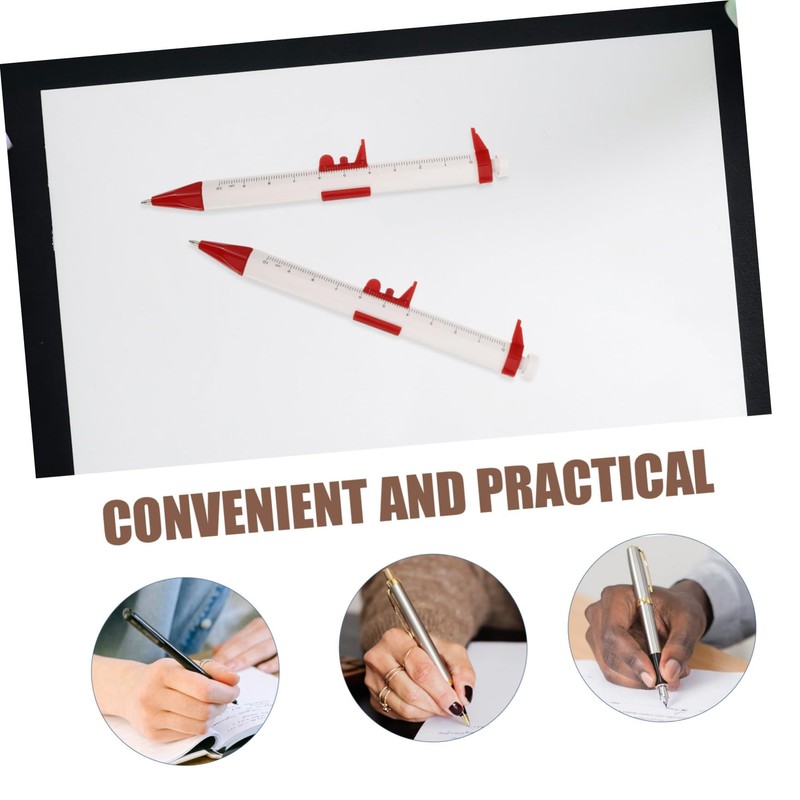 Operitacx 5Pcs Vernier Caliper Ballpoint Pens Multifunctional Ruler Pens for