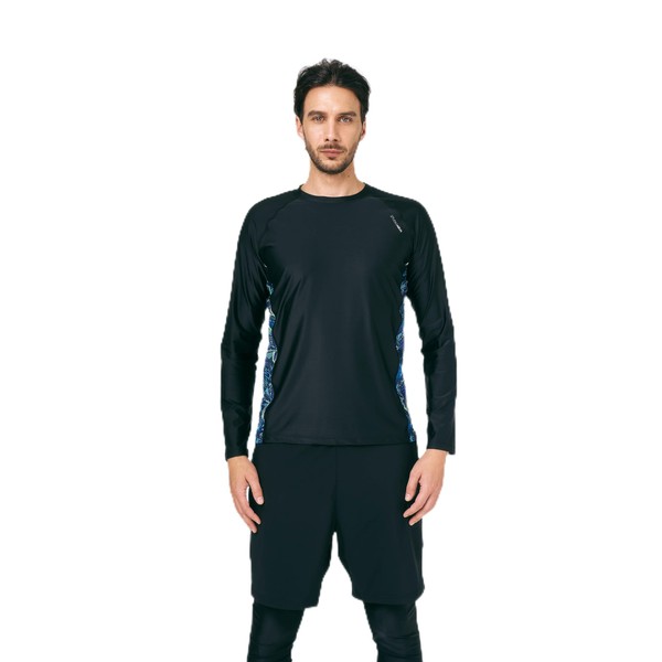 STUDIOAQUA Men's Rash Guard, Quick-Dry, Long Sleeve, Surfing Swimming Outdoor