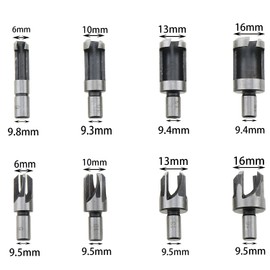 DGZZI 8PCS Wood Plug Hole Cutter Dowel Cutting Shank Drill Bit Set Wood Plug Cutter Claw Drill Bit Carbon Steel Straight and Taper Tool Set for Woodworking Hole Saw Cutting