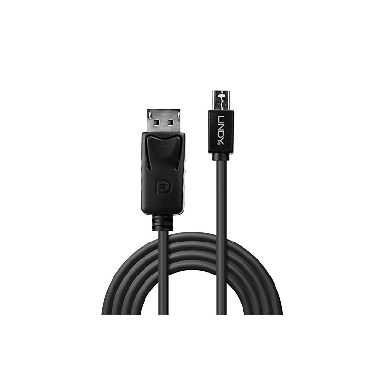 LINDY Mini DisplayPort Stecker auf DisplayPort Stecker, schwarz, 5 m