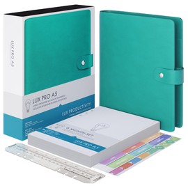 LUX PRO A5 - Daily Planner & appointment diary 2024 - Gratitude journal, wellness journal & Undated weekly planners and organisers - Desk journals for women & men - LUX Productivity (Turquoise Ocean)