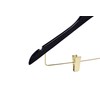 Quality Black Wooden Skirt Hangers with Clips, 20-Pack Smooth Solid