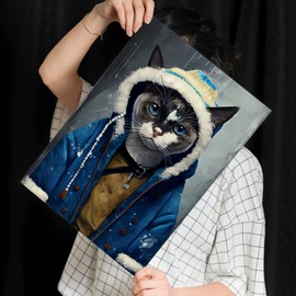 Nacnic Snowshoe in Full Colour Photograph Style. Fun Realistic Illustrations of Animals in human clothing. Interior Design and Decoration. Size SizeName-ColorName