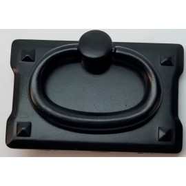 Furniture Knowledge Flat Black Single Horizontal Mission Style Drawer Pull zinc alloy cast antique