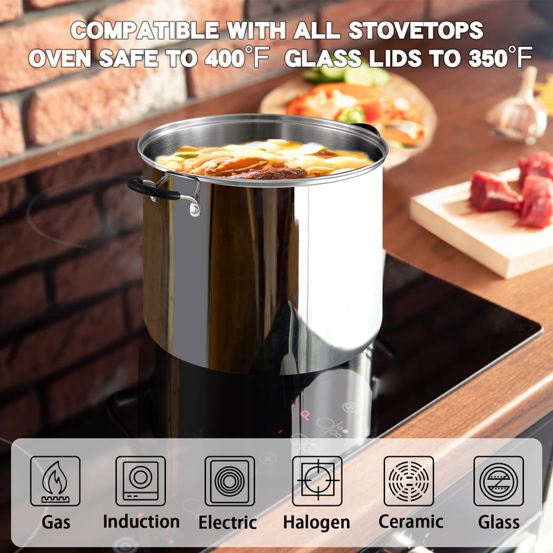 Cook N Home Stockpot Sauce Pot Induction Pot With Lid