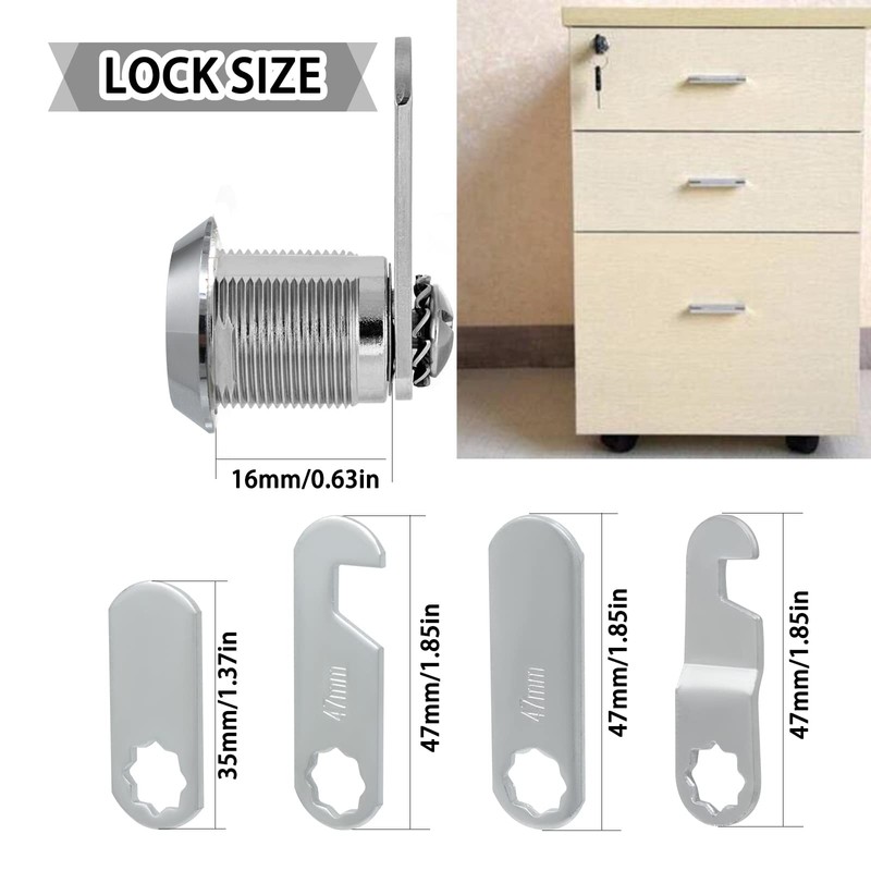 Wkmamo 16 mm Letterbox Lock, Lever Lock, Security Mailbox Lock