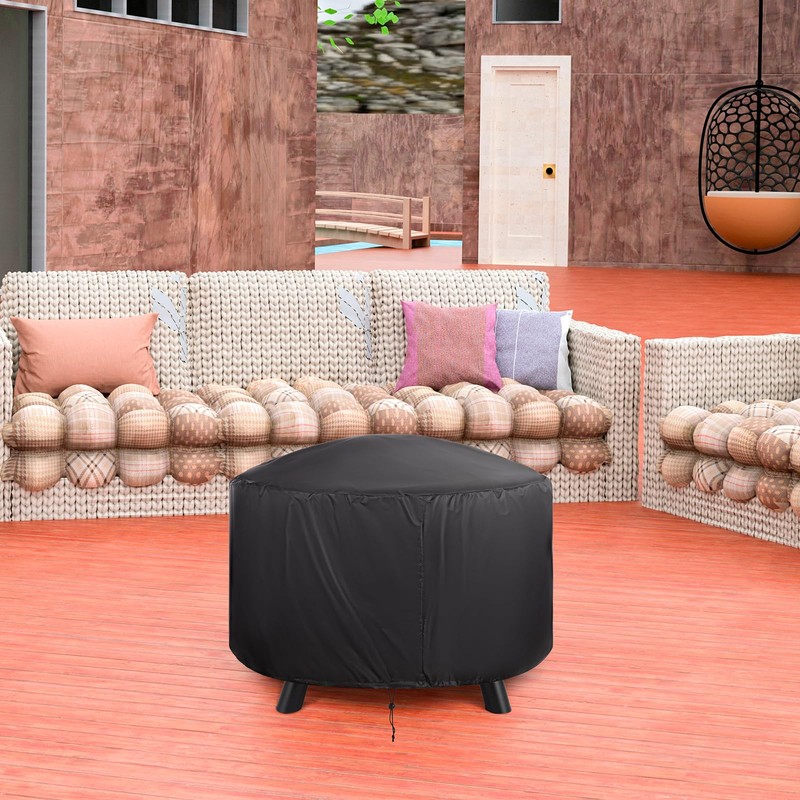 HOMEE Round Fire Pit Table Cover 36" x 20",Fire Pit