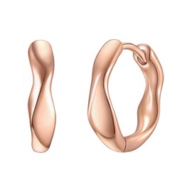 Glanzstücke München Women's Creole Earrings 925 Sterling Silver Rose Gold-Plated 14 Carat Silver Hoop Earrings