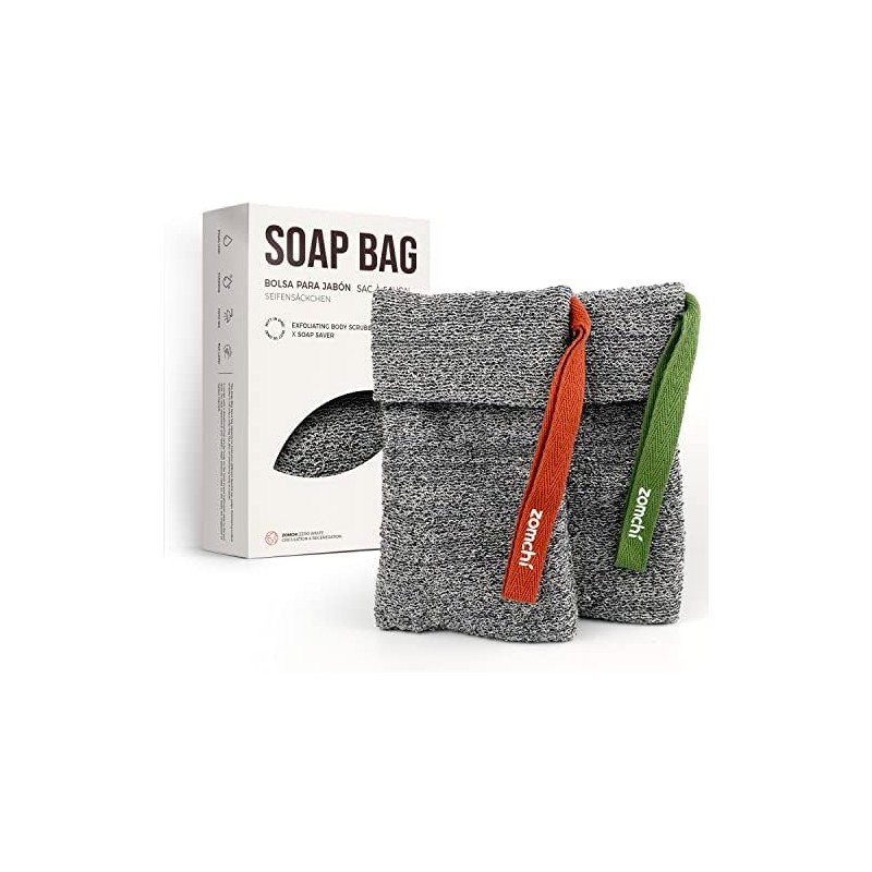 ZOMCHI Bolsa Exfoliante para Jabón y Esponja Corporal de Nailon