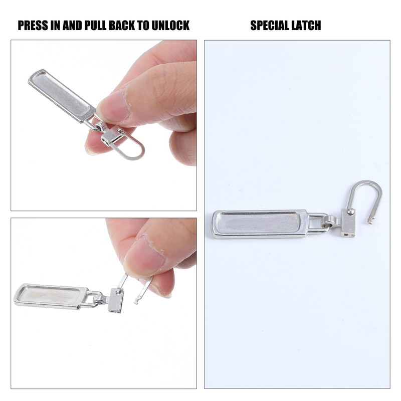 Detachable Zipper Pull Tabs, 8PCS Metal Zipper Pull Replacement for