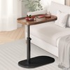YunMeoCool Adjustable Height C Shaped Side Table, Couch Tables That