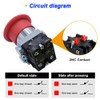 DKARDU 2NC 22mm Emergency Stop Push Button Switch Red Mushroom