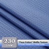 OVZME Blue Shower Curtain Set, Waffle Textured Heavy Duty Fabric