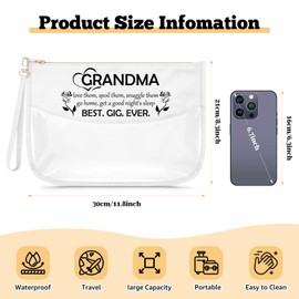 Mothers Day Gifts for Grandmother Makeup Bag Best Grandma Ever New Glamma Gifts Cosmetic Bag with Zipper Thank You Present for Women Grandma Nana Mimi Gigi Christmas Birthday Present
