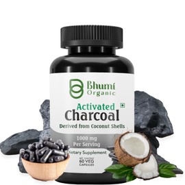 Bhumi Organic Coconut Based Activated Charcoal 500 mg, 60 Veg.Capsules,