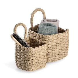 Zeller 14471 Storage Basket Set of 2 Paper Wicker Approx. 12 x 12 x 13/15 x 15 x 15 cm