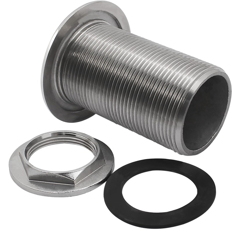 YANYUCB 316 Stainless Steel Thru Hull Fitting with Nut&Custom Gasket