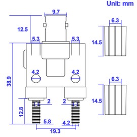 onelinkmore BNC Female to Dual Banana Female Socket Binding Post RF Coax Splitter Adapter Connector for HF Radio Antennas Pack of 2