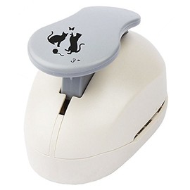 Ideen mit Herz Jumbo Punch Cats Motif Size: 6.7 cm x 6.7 cm | Motif Hole Punch for Paper | Gift Tags & Cards Making | Garden, Pet, Children's Birthday, Housewarming, Scrapbooking | Extra Large