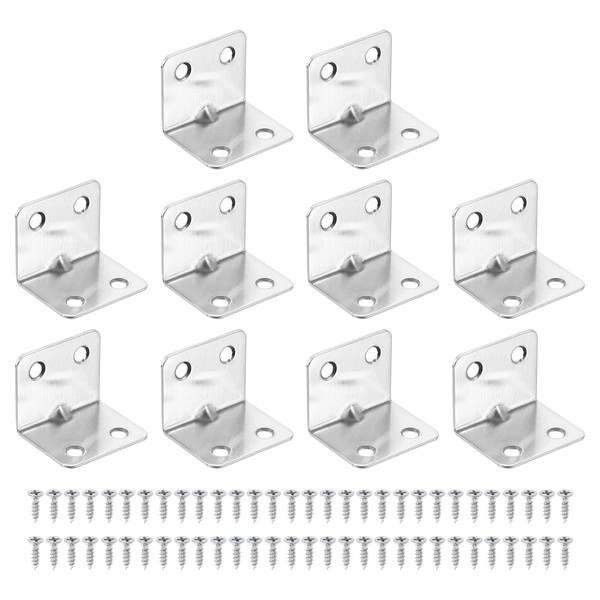 uxcell 16Pcs L-Shaped Brackets Corner Brace, 1.18"x1.18"x1.5" Corner Bracket Shelf