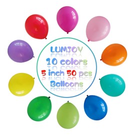 Lumjoy Rainbow Balloons 50pcs 12cm 5 Inch small mini Decorative Latex Party Balloons for Birthday Baby Shower Wedding Engagement Graduation Festival Arc Garland Decorations