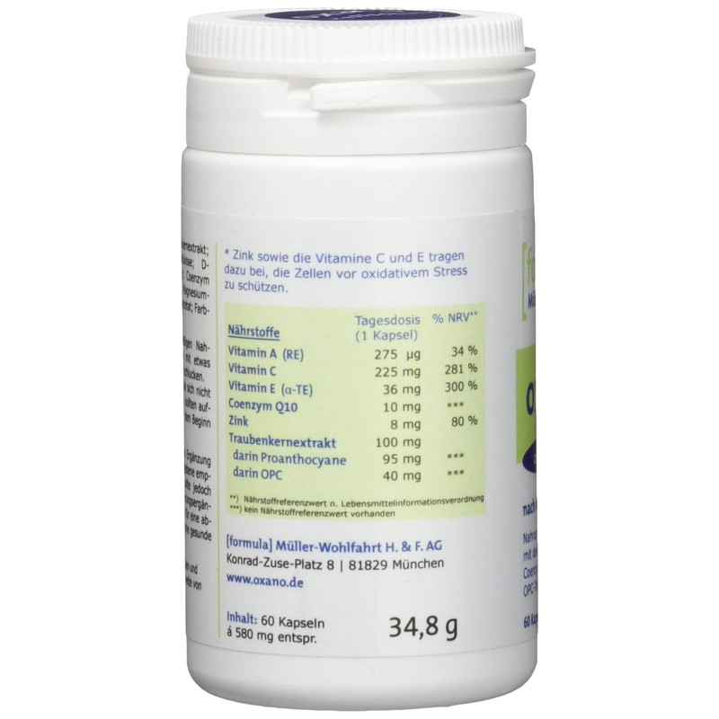 Oxano cell protection according to Müller-wohlfahrt capsules, pack of 60