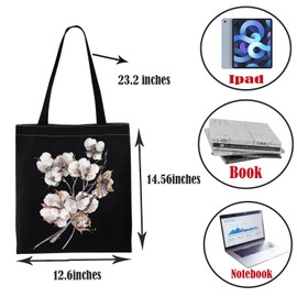 PWHAOO Dried Flower Tote Bag Southern Snow Tote Bag Botanical Tote Bag Southern Mama Gift Flower Lover Gift (Dried Flower TOTE)