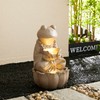 Glitzhome Outdoor Fountains and Waterfalls Zen-Style Frog Water Fountain with