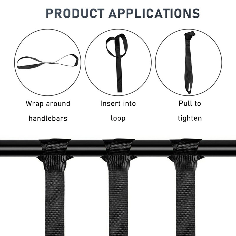 Wevdn 8 PCS Soft Loop Tie Down Straps, 1.1"x 18"
