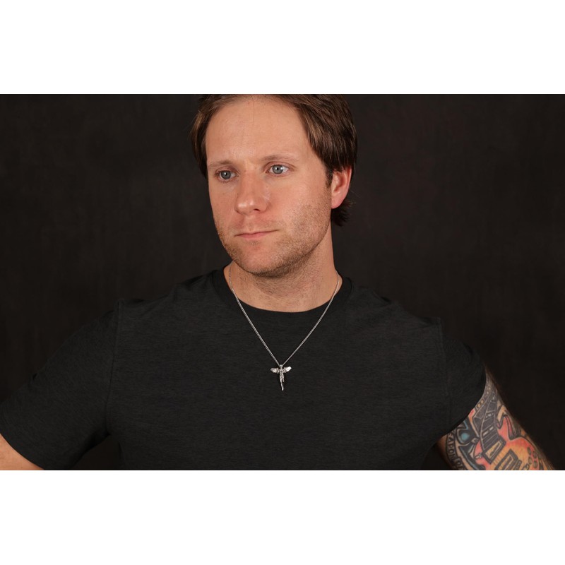 Planet '79 18K Gold and 316L Silver Guardian Angel Pendant