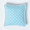Homescapes Polka Dot Cushion Cover for Decorative Cushions, Light Blue,